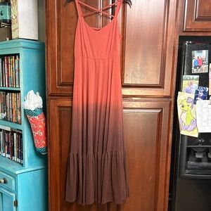 Torrid Red to Brown Gradient Maxi Dress